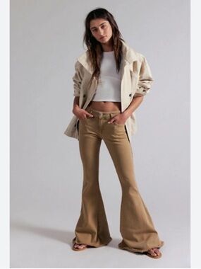 Free People Bell Bottom Raw Hem Pants Size 27
